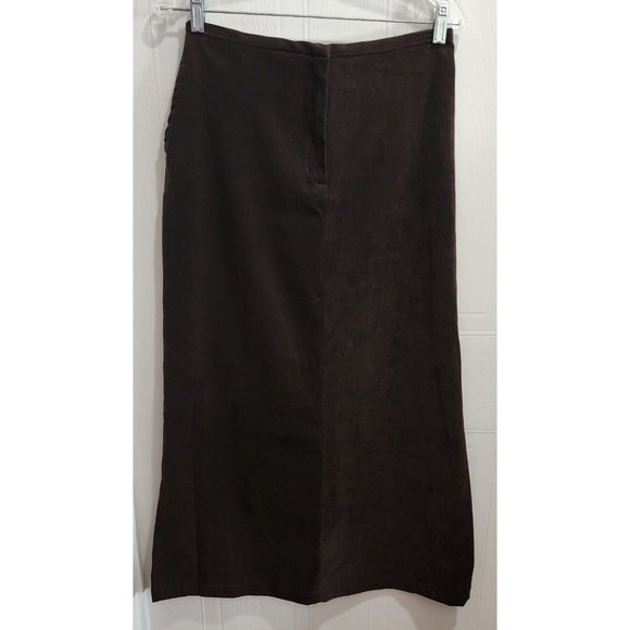 Ivy Dresses & Skirts - IVY Women's Long Stretch Maxi Pencil Skirt Suede Brown Retro 90's Goth Size 8